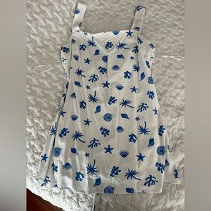 Lulu's White and Blue Patterned Dress